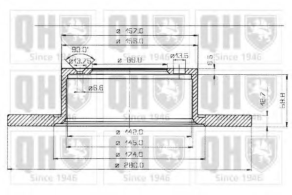QUINTON HAZELL BDC3453 Тормозной диск 