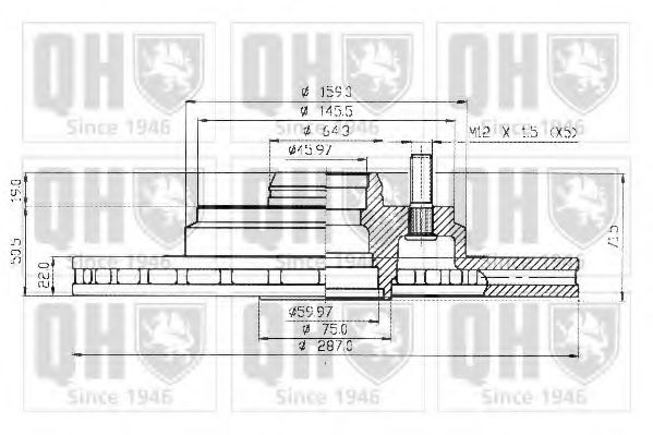 QUINTON HAZELL BDC3459 Тормозной диск 