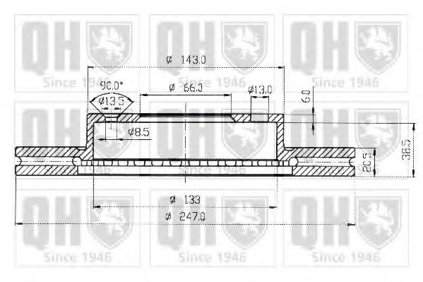 QUINTON HAZELL BDC3468 Тормозной диск для PEUGEOT 205 II (Пежо 205 2) QUINTON HAZELL BDC3468 Тормозной диск для PEUGEOT 205 II (Пежо 205 2)