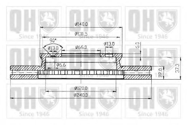 QUINTON HAZELL BDC3471 Тормозной диск 