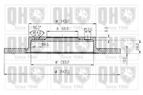 QUINTON HAZELL BDC3477 Тормозной диск для PEUGEOT 205 II (Пежо 205 2) QUINTON HAZELL BDC3477 Тормозной диск для PEUGEOT 205 II (Пежо 205 2)
