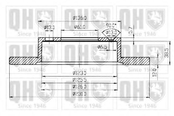 QUINTON HAZELL BDC3481 Тормозной диск 