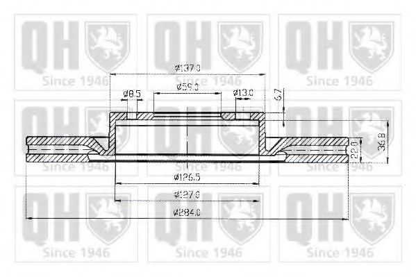 QUINTON HAZELL BDC3503 Тормозной диск 