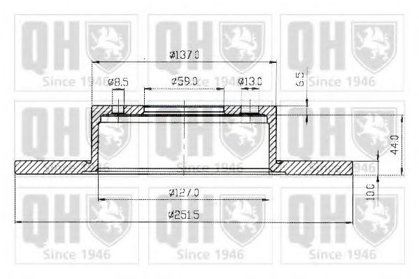 QUINTON HAZELL BDC3504 Тормозной диск 