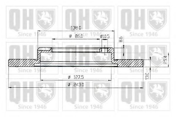 QUINTON HAZELL BDC3533 Тормозной диск для MITSUBISHI TREDIA (Митсубиши/митсубиси Трэдиа) QUINTON HAZELL BDC3533 Тормозной диск для MITSUBISHI TREDIA (Митсубиши/митсубиси Трэдиа)