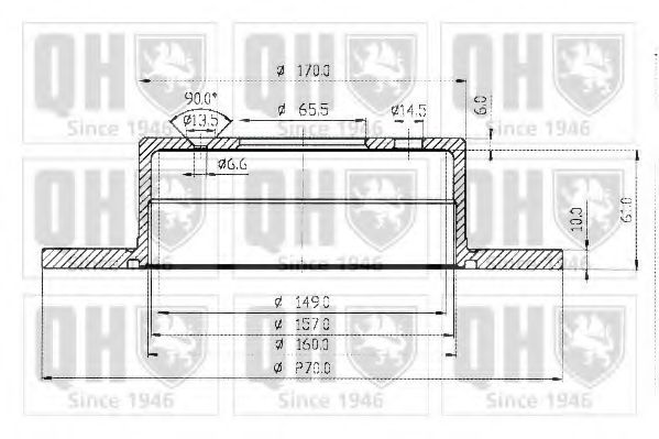 QUINTON HAZELL BDC3544 Тормозной диск для OPEL OMEGA A (Опель Омэга а) QUINTON HAZELL BDC3544 Тормозной диск для OPEL OMEGA A (Опель Омэга а)