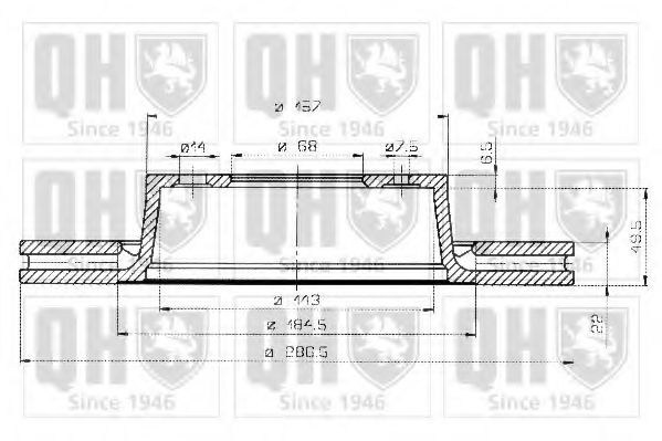 QUINTON HAZELL BDC3570 Тормозной диск для VOLVO 960 (Вольво 960) QUINTON HAZELL BDC3570 Тормозной диск для VOLVO 960 (Вольво 960)