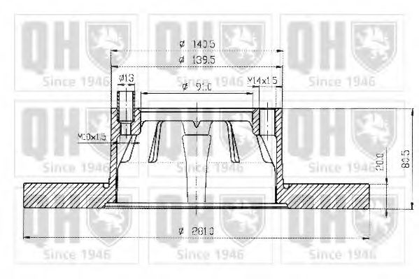 QUINTON HAZELL BDC3585 Тормозной диск для VOLKSWAGEN LT 28-35 I (Фольксваген Лт 28-35 и) QUINTON HAZELL BDC3585 Тормозной диск для VOLKSWAGEN LT 28-35 I (Фольксваген Лт 28-35 и)