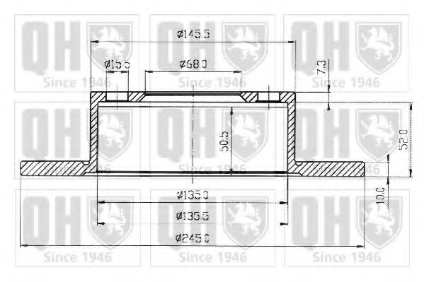 QUINTON HAZELL BDC3589 Тормозной диск для AUDI 100 (Ауди 100) QUINTON HAZELL BDC3589 Тормозной диск для AUDI 100 (Ауди 100)