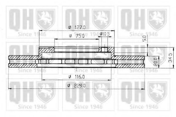 QUINTON HAZELL BDC3595 Тормозной диск для MAZDA 626 II (Мазда 626 2) QUINTON HAZELL BDC3595 Тормозной диск для MAZDA 626 II (Мазда 626 2)