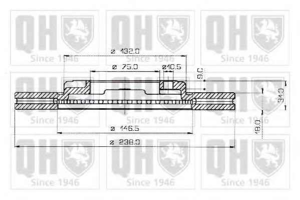QUINTON HAZELL BDC3596 Тормозной диск для MAZDA 323 III (Мазда 323 3) QUINTON HAZELL BDC3596 Тормозной диск для MAZDA 323 III (Мазда 323 3)