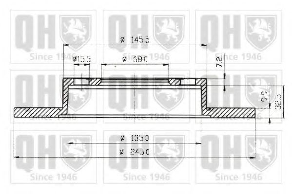 QUINTON HAZELL BDC3629 Тормозной диск для AUDI 80 (Ауди 80) QUINTON HAZELL BDC3629 Тормозной диск для AUDI 80 (Ауди 80)
