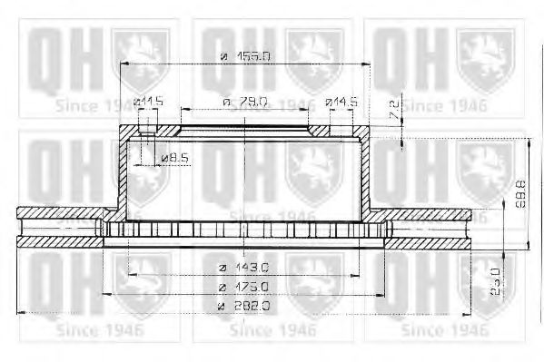 QUINTON HAZELL BDC3641 Тормозной диск 
