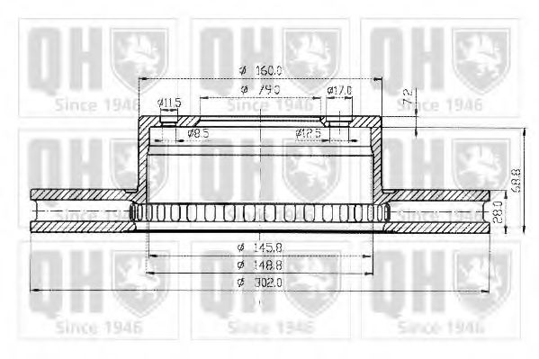 QUINTON HAZELL BDC3645 Тормозной диск для BMW 7 (Бмв 7) QUINTON HAZELL BDC3645 Тормозной диск для BMW 7 (Бмв 7)