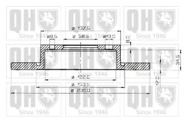 QUINTON HAZELL BDC3653 Тормозной диск 