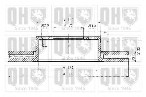 QUINTON HAZELL BDC3682 Тормозной диск 