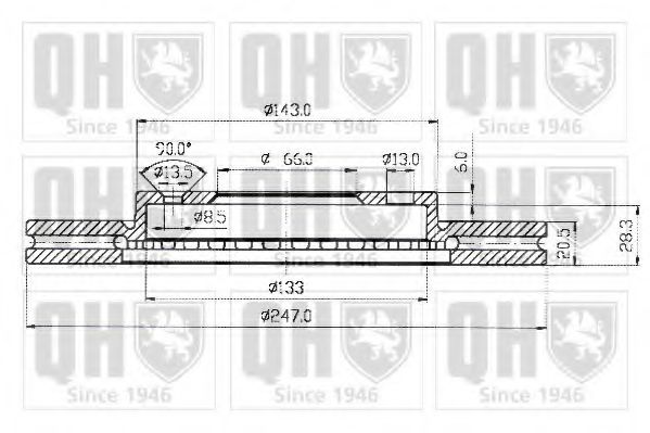 QUINTON HAZELL BDC3688 Тормозной диск 