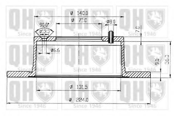 QUINTON HAZELL BDC3725 Тормозной диск 
