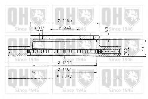 QUINTON HAZELL BDC3727 Тормозной диск для FORD FIESTA (Форд Фиэста) QUINTON HAZELL BDC3727 Тормозной диск для FORD FIESTA (Форд Фиэста)