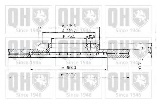 QUINTON HAZELL BDC3748 Тормозной диск 