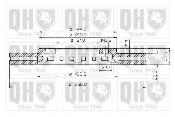 QUINTON HAZELL BDC3750 Тормозной диск 