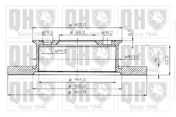QUINTON HAZELL BDC3788 Тормозной диск 