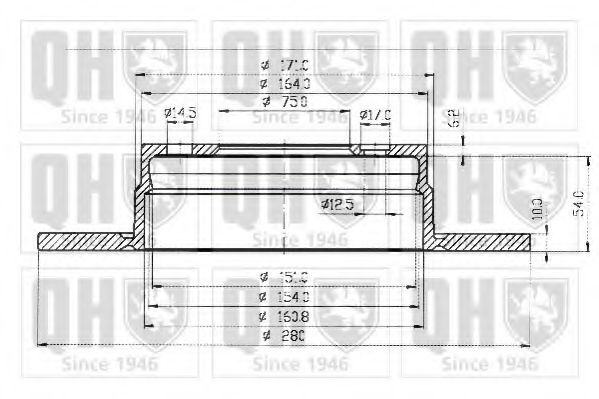 QUINTON HAZELL BDC3805 Тормозной диск 