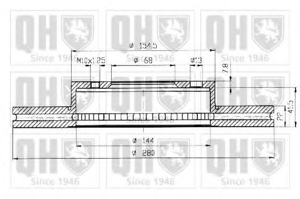 QUINTON HAZELL BDC3813 Тормозной диск 