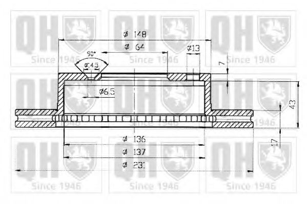 QUINTON HAZELL BDC3816 Тормозной диск 