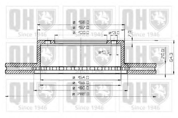QUINTON HAZELL BDC3819 Тормозной диск 