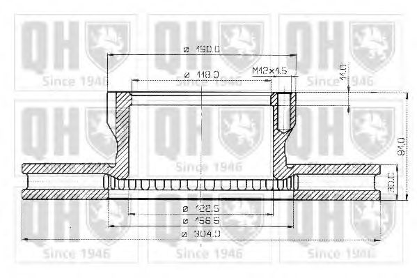 QUINTON HAZELL BDC3832 Тормозной диск 