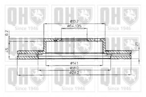 QUINTON HAZELL BDC4313 Тормозной диск 