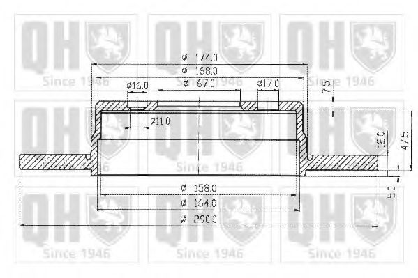 QUINTON HAZELL BDC4324 Тормозной диск 