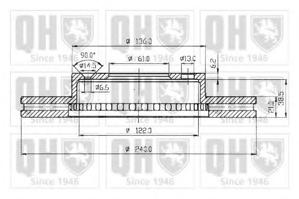 QUINTON HAZELL BDC4371 Тормозной диск для HONDA CIVIC V (Хонда Цивик 5) QUINTON HAZELL BDC4371 Тормозной диск для HONDA CIVIC V (Хонда Цивик 5)
