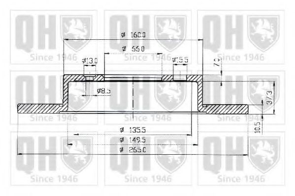 QUINTON HAZELL BDC4405 Тормозной диск для RENAULT SAFRANE (Рено Сафранэ) QUINTON HAZELL BDC4405 Тормозной диск для RENAULT SAFRANE (Рено Сафранэ)
