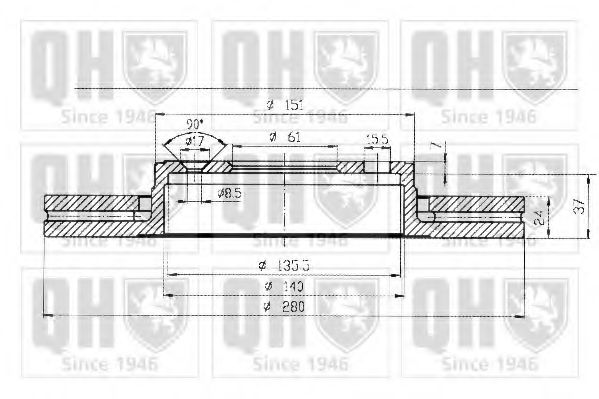 QUINTON HAZELL BDC4406 Тормозной диск для RENAULT SAFRANE (Рено Сафранэ) QUINTON HAZELL BDC4406 Тормозной диск для RENAULT SAFRANE (Рено Сафранэ)