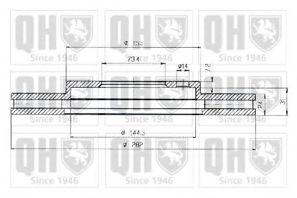 QUINTON HAZELL BDC4414 Тормозной диск 