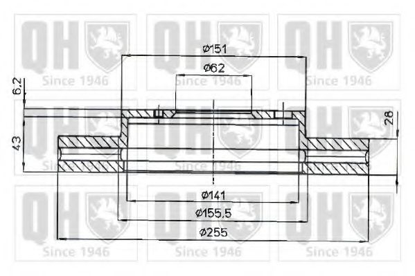 QUINTON HAZELL BDC4416 Тормозной диск для TOYOTA SCEPTER (Тойота/тоета Сcэптэр) QUINTON HAZELL BDC4416 Тормозной диск для TOYOTA SCEPTER (Тойота/тоета Сcэптэр)