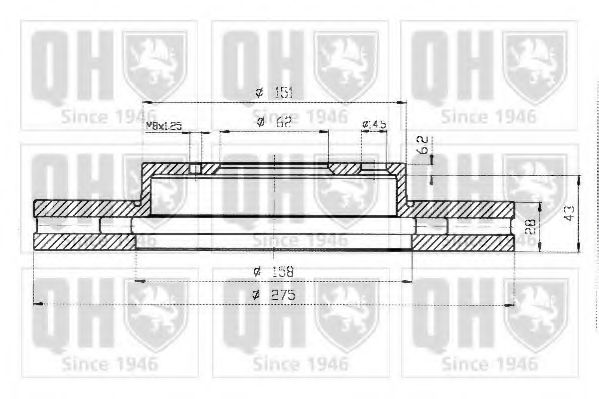 QUINTON HAZELL BDC4422 Тормозной диск для TOYOTA SCEPTER (Тойота/тоета Сcэптэр) QUINTON HAZELL BDC4422 Тормозной диск для TOYOTA SCEPTER (Тойота/тоета Сcэптэр)