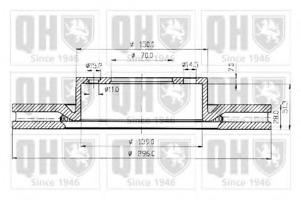 QUINTON HAZELL BDC4439 Тормозной диск для OPEL OMEGA B (Опель Омега б) QUINTON HAZELL BDC4439 Тормозной диск для OPEL OMEGA B (Опель Омега б)