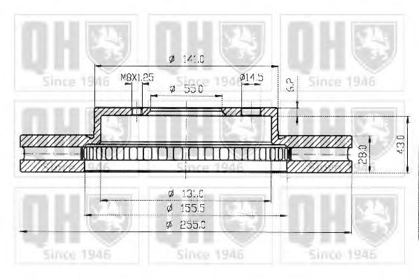 QUINTON HAZELL BDC4588 Тормозной диск для TOYOTA CARINA E (Тойота/тоета Карина е) QUINTON HAZELL BDC4588 Тормозной диск для TOYOTA CARINA E (Тойота/тоета Карина е)