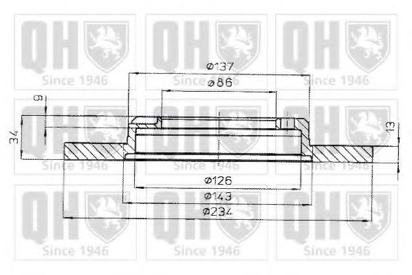 QUINTON HAZELL BDC4592 Тормозной диск для MITSUBISHI LANCER IV (Митсубиши/митсубиси Ланcэр иv) QUINTON HAZELL BDC4592 Тормозной диск для MITSUBISHI LANCER IV (Митсубиши/митсубиси Ланcэр иv)