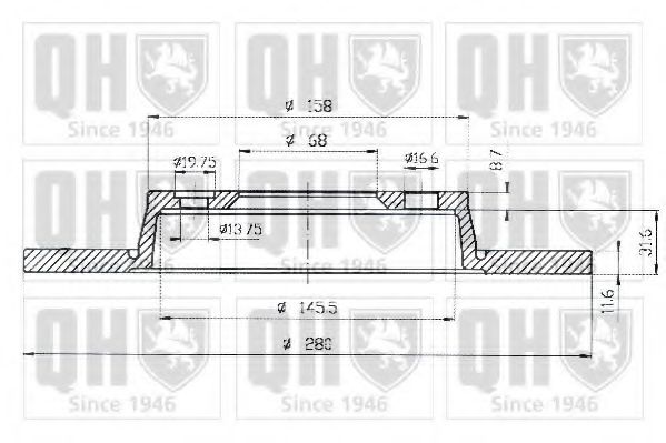 QUINTON HAZELL BDC4733 Тормозной диск для VOLKSWAGEN T4 (Фольксваген Т4) QUINTON HAZELL BDC4733 Тормозной диск для VOLKSWAGEN T4 (Фольксваген Т4)