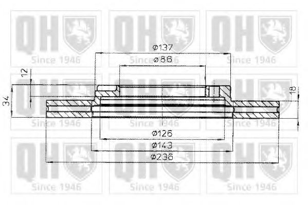 QUINTON HAZELL BDC4793 Тормозной диск для MITSUBISHI LANCER IV (Митсубиши/митсубиси Ланcэр иv) QUINTON HAZELL BDC4793 Тормозной диск для MITSUBISHI LANCER IV (Митсубиши/митсубиси Ланcэр иv)