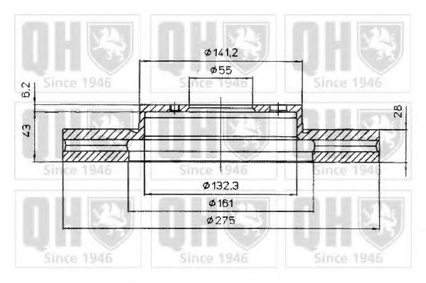 QUINTON HAZELL BDC5089 Тормозной диск для TOYOTA (Тойота/тоета)
