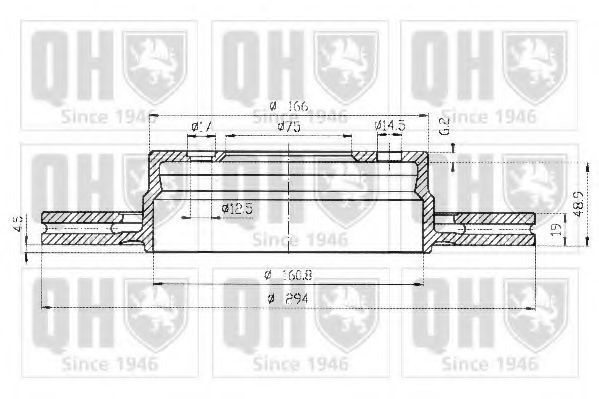 QUINTON HAZELL BDC5147 Тормозной диск 
