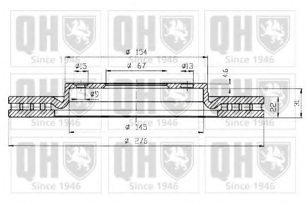 QUINTON HAZELL BDC5168 Тормозной диск 