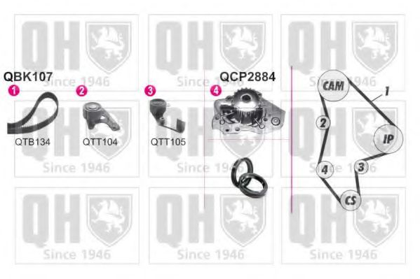 QUINTON HAZELL QBPK1070 Комплект ремня ГРМ для PEUGEOT 309 II (Пежо 309 2) QUINTON HAZELL QBPK1070 Комплект ремня ГРМ для PEUGEOT 309 II (Пежо 309 2)