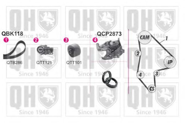 QUINTON HAZELL QBPK1180 Комплект ремня ГРМ для FIAT ULYSSE (Фиат Улисс) QUINTON HAZELL QBPK1180 Комплект ремня ГРМ для FIAT ULYSSE (Фиат Улисс)