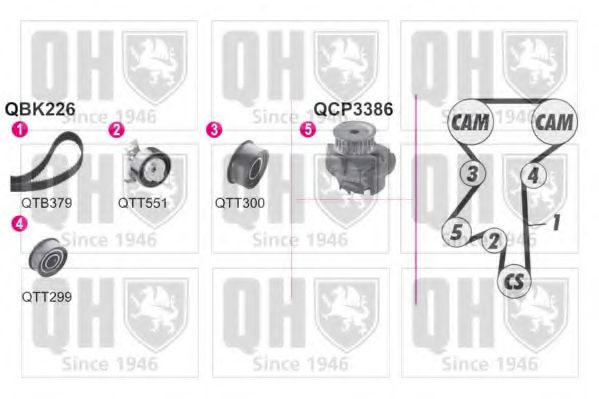 QUINTON HAZELL QBPK2261 Комплект ремня ГРМ 